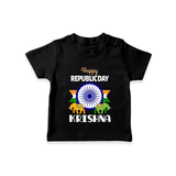 Republic Day Ashoka Chakra Personalised Kid T-Shirt - BLACK - 0-5 Months Old (Chest 17")