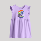 Modern Tricolour Republic Day Personalised   Baby Frock - LILAC - 0 - 3 Months Old (Chest 17")