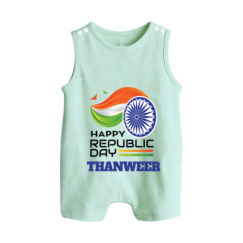 Modern Tricolour Republic Day Personalised Baby Romper Suit