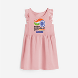Modern Tricolour Republic Day Personalised  Frock - BABY PINK - 1 - 2 Years Old (Chest 22" , Full Length 22")