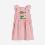 Happy Republic Day Personalised Frock - BABY PINK - 1 - 2 Years Old (Chest 22" , Full Length 22")