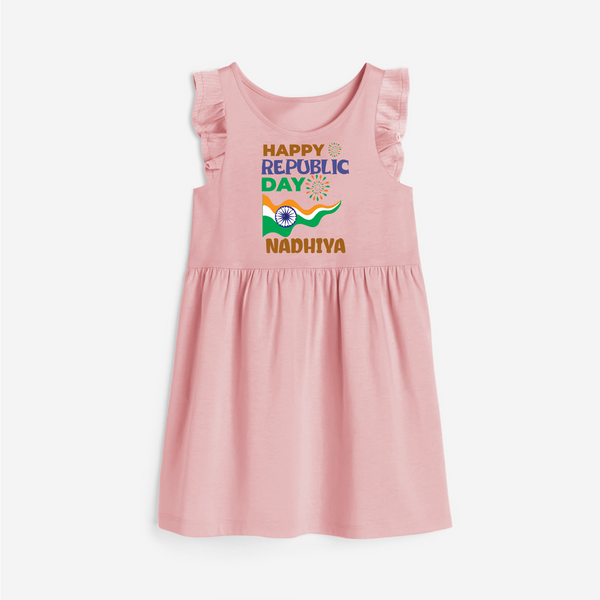 Happy Republic Day Personalised Frock - BABY PINK - 1 - 2 Years Old (Chest 22" , Full Length 22")
