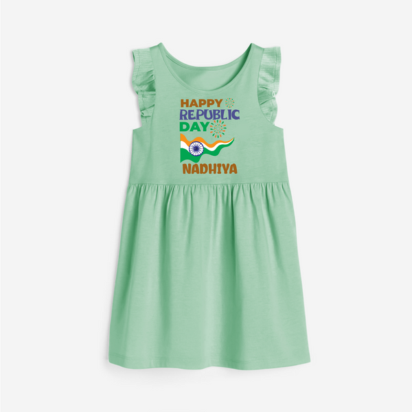 Happy Republic Day Personalised Frock - MINT GREEN - 1 - 2 Years Old (Chest 22" , Full Length 22")