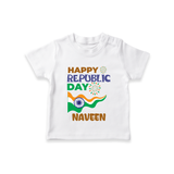 Happy Republic Day Personalised Kid T-Shirt - WHITE - 0-5 Months Old (Chest 17")