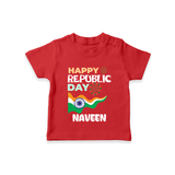 Happy Republic Day Personalised Kid T-Shirt - RED - 0-5 Months Old (Chest 17")