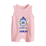 Happy Republic Day Customized Baby Romper Suit - BABY PINK - 0 - 5 Months Old (Chest 18")