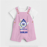 Happy Republic Day Customized Kid Dungaree - BABY PINK - 0 - 5 Months Old (Chest 18")