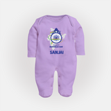 Happy Republic Day Customized Baby Fullbody Suit - LILAC - New Born (Chest 7.5")