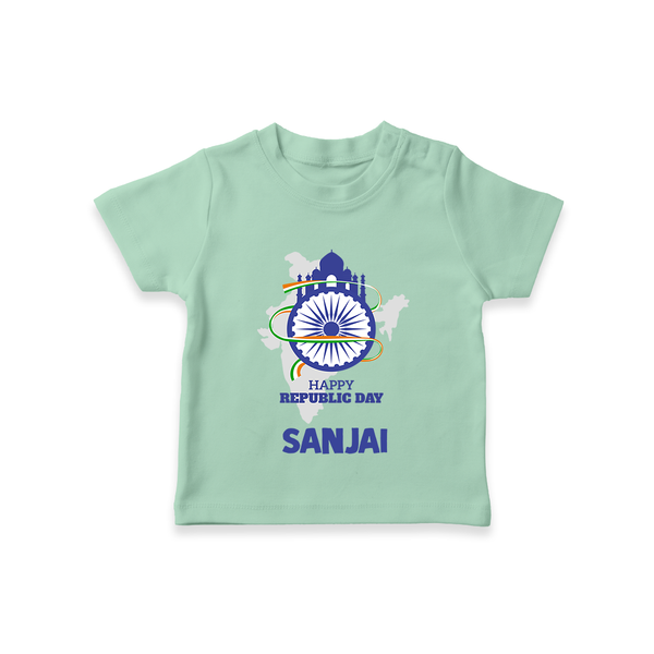 Happy Republic Day Customized Kid T-Shirt - MINT GREEN - 0-5 Months Old (Chest 17")