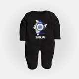 Happy Republic Day Customized Baby Fullbody Suit - BLACK - New Born (Chest 7.5")