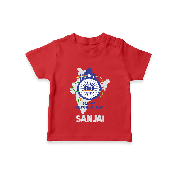 Happy Republic Day Customized Kid T-Shirt - RED - 0-5 Months Old (Chest 17")