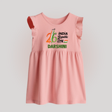 26th January Republic Day Personalised   Baby Frock - BABY PINK - 0 - 3 Months Old (Chest 17")