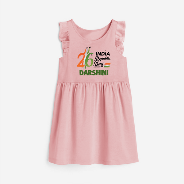 26th January Republic Day Personalised Frock - BABY PINK - 1 - 2 Years Old (Chest 22" , Full Length 22")