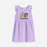 26th January Republic Day Personalised Frock - LILAC - 1 - 2 Years Old (Chest 22" , Full Length 22")