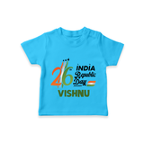 26th January Republic Day Personalised Kid T-Shirt - SKY BLUE - 0-5 Months Old (Chest 17")