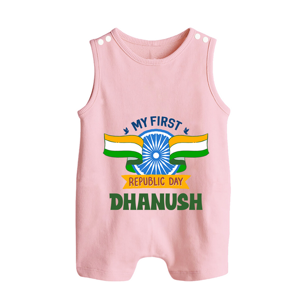 My First Republic Day Personalised Baby Romper Suit - BABY PINK - 0 - 5 Months Old (Chest 18")