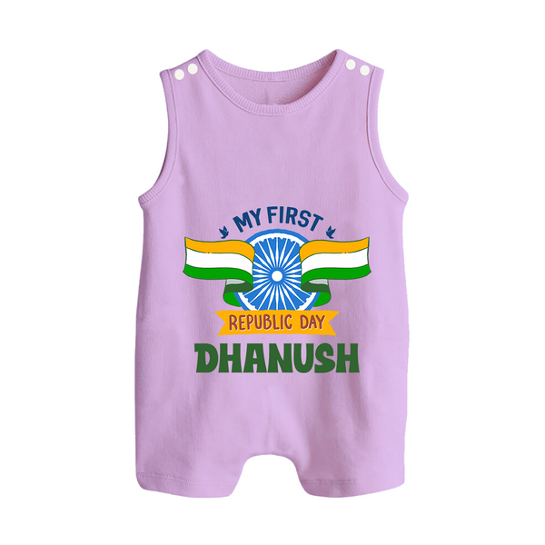 My First Republic Day Personalised Baby Romper Suit - LILAC - 0 - 5 Months Old (Chest 18")