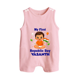 My First Republic Day Cute Baby Illustration Romper Suit - BABY PINK - 0 - 5 Months Old (Chest 18")
