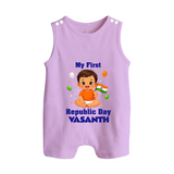 My First Republic Day Cute Baby Illustration Romper Suit - LILAC - 0 - 5 Months Old (Chest 18")