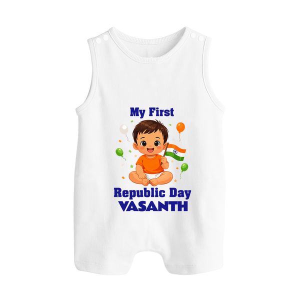 My First Republic Day Cute Baby Illustration Romper Suit - WHITE - 0 - 5 Months Old (Chest 18")