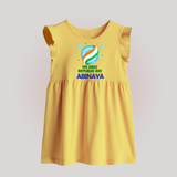 My First Republic Day Ashoka Chakra Baby Baby Frock - PASTEL YELLOW - 0 - 3 Months Old (Chest 17")