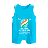 My First Republic Day Ashoka Chakra Baby Romper Suit - SKY BLUE - 0 - 5 Months Old (Chest 18")