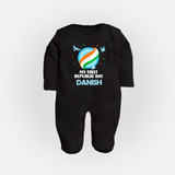 My First Republic Day Ashoka Chakra Baby Fullbody Suit - BLACK - New Born (Chest 7.5")