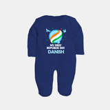 My First Republic Day Ashoka Chakra Baby Fullbody Suit - NAVY BLUE - New Born (Chest 7.5")