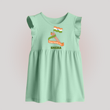 Happy Republic Day Patriotic   Baby Frock with Name - MINT GREEN - 0 - 3 Months Old (Chest 17")