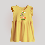 Happy Republic Day Patriotic   Baby Frock with Name - PASTEL YELLOW - 0 - 3 Months Old (Chest 17")