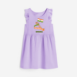 Happy Republic Day Patriotic Frock with Name - LILAC - 1 - 2 Years Old (Chest 22" , Full Length 22")