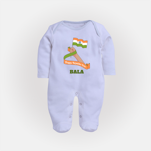 Happy Republic Day Patriotic Baby Fullbody Suit with Name