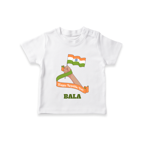 Happy Republic Day Patriotic Kid T-Shirt with Name