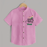 Republic Day Hindi Typography Kid Shirt with Name - BABY PINK - 0 - 6 Months Old (Chest 23")