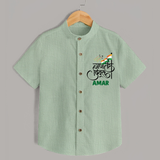 Republic Day Hindi Typography Kid Shirt with Name - MINT GREEN - 0 - 6 Months Old (Chest 23")