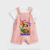 Little Subhash Chandra Bose Personalized Dungaree - PEACH - 0 - 5 Months Old (Chest 18")