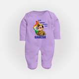 Little Subhash Chandra Bose Personalized Fullbody suit - LILAC - New Born (Chest 7.5")