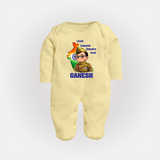 Little Subhash Chandra Bose Personalized Fullbody suit - PASTEL YELLOW - New Born (Chest 7.5")