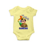 Little Subhash Chandra Bose Personalized Baby Romper - PASTEL YELLOW - New Born (Chest 14")
