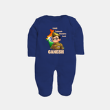 Little Subhash Chandra Bose Personalized Fullbody suit - NAVY BLUE - New Born (Chest 7.5")