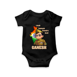 Little Subhash Chandra Bose Personalized Baby Romper - BLACK - New Born (Chest 14")