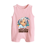 Dreamer Like Abdul Kalam Personalized Button Romper - BABY PINK - New Born (Chest 18")