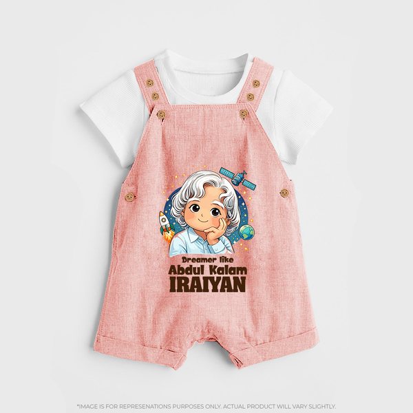 Dreamer Like Abdul Kalam Personalized Dungaree - PEACH - 0 - 5 Months Old (Chest 18")