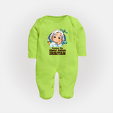 Dreamer Like Abdul Kalam Personalized Fullbody suit - LIME GREEN - New Born (Chest 7.5")