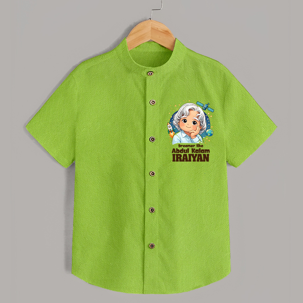 Dreamer Like Abdul Kalam Personalized Shirt - LIME GREEN - 0 - 6 Months Old (Chest 23")