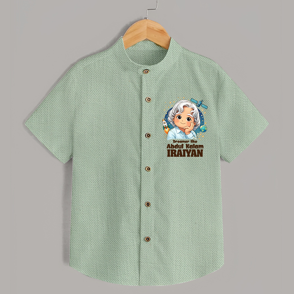Dreamer Like Abdul Kalam Personalized Shirt - MINT GREEN - 0 - 6 Months Old (Chest 23")