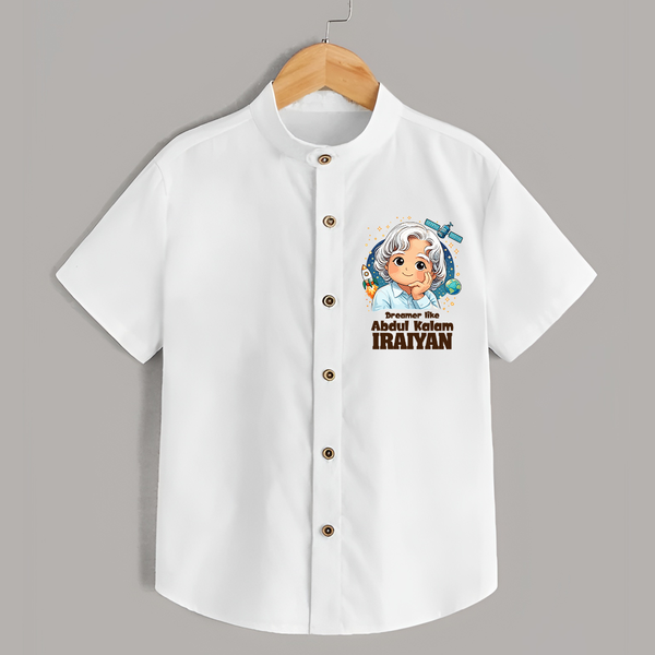 Dreamer Like Abdul Kalam Personalized Shirt - WHITE - 0 - 6 Months Old (Chest 23")