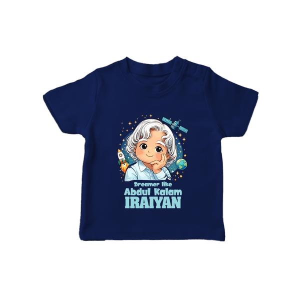 Dreamer Like Abdul Kalam Personalized Kid T-shirt - NAVY BLUE - 0-5 Months Old (Chest 17")