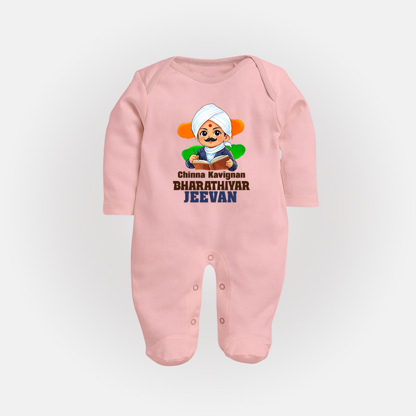 Chinna Kavignan Bharathiyar Personalized Fullbody suit - BABY PINK - New Born (Chest 7.5")