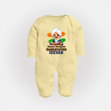 Chinna Kavignan Bharathiyar Personalized Fullbody suit - PASTEL YELLOW - New Born (Chest 7.5")